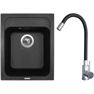 Set Sinks G21430 (dřez Classic 400 Granblack 30 + baterie Elasta Nerez/Černá)
