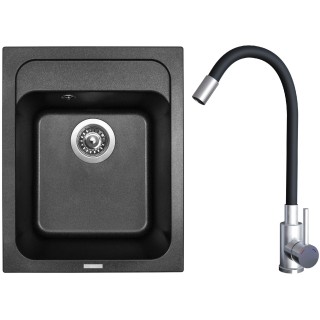Set Sinks G21474 (dřez Classic 400 Metalblack 74 + baterie Elasta Nerez/Černá)