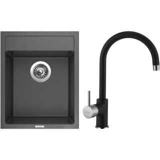 Set Sinks G8326 (dřez Classic 400 Pureblack 26 + baterie Vitalia Pureblack 26)