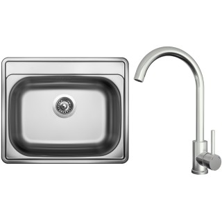 Set Sinks N116 (dřez Comfort 600 V 0,6 mm, matný + baterie Arco Celonerezová)
