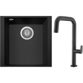 Set Sinks G258N6 (dřez Cube 340U Nanoblack N6 + baterie Eva P Nanoblack N6)