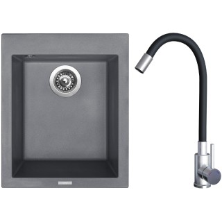 Set Sinks G22672 (dřez Cube 410 Titanium 72 + baterie Elasta Nerez/Černá)