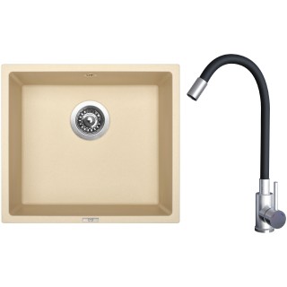 Set Sinks G21350 (dřez Frame 457 Sahara 50 + baterie Elasta Nerez/Černá)