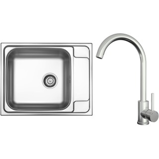 Set Sinks N128 (dřez Grand 630 V 0,7mm, matný + baterie Arco Celonerezová)