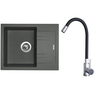 Set Sinks G20372 (dřez Linea 600 Titanium 72 + baterie Elasta Nerez/Černá)