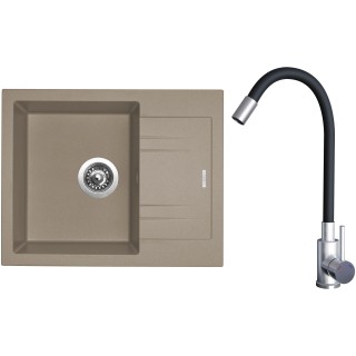 Set Sinks G20354 (dřez Linea 600 Truffle 54 + baterie Elasta Nerez/Černá)