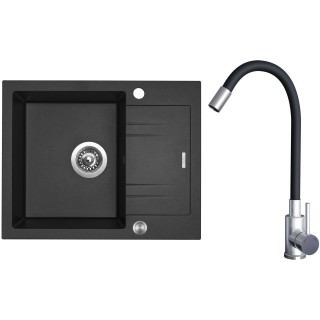 Set Sinks G20330XC (dřez Linea 600 XC Granblack 30 + baterie Elasta Nerez/Černá)