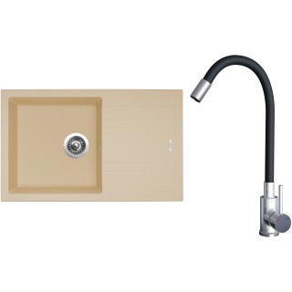 Set Sinks G20750 (dřez Linea 780 Sahara 50 + baterie Elasta Nerez/Černá)