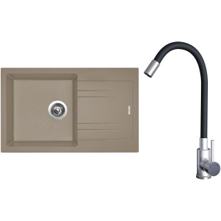 Set Sinks G20754 (dřez Linea 780 Truffle 54 + baterie Elasta Nerez/Černá)