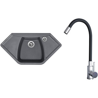 Set Sinks G23472 (dřez Naiky 980 Titanium 72 + baterie Elasta Nerez/Černá)