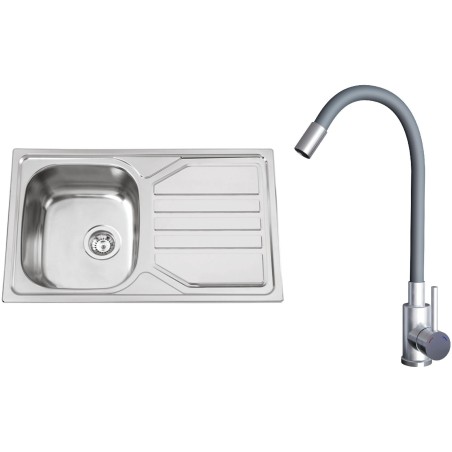 Set Sinks N139 (dřez Okio 800 V 0,7 mm matný + baterie Elasta Nerez/Šedá) Set Sinks N139 (dřez Okio 800 V 0,7 mm matný + baterie Elasta Nerez/Šedá)