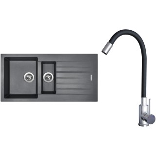 Set Sinks G22472 (dřez Perfecto 1000.1 Titanium 72 + baterie Elasta Nerez/Černá)