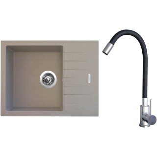 Set Sinks G21829 (dřez Perfecto 650 Avena 29 + baterie Elasta Nerez/Černá)