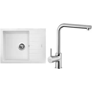 Set Sinks G11028 (dřez Perfecto 650 Milk 28 + baterie Elka Chrom - lesklý)