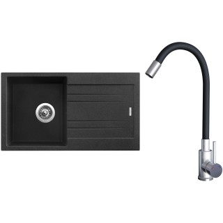 Set Sinks G20630 (dřez Rapid 780 Granblack 30 + baterie Elasta Nerez/Černá)