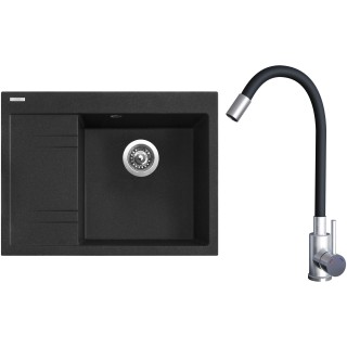 Set Sinks G20530 (dřez Rim 650 P Granblack 30 pravý + baterie Elasta Nerez/Černá)