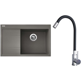 Set Sinks G20954 (dřez Rim 780 P Truffle 54 pravý + baterie Elasta Nerez/Černá)