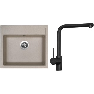 Set Sinks G23929 (dřez Solo 560 Avena 29 + baterie Elka Černá matná)