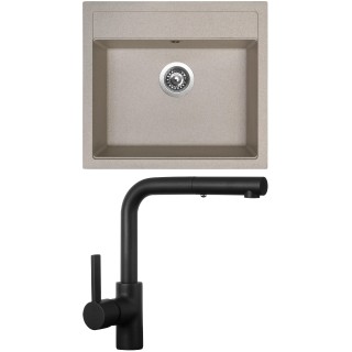 Set Sinks G24329 (dřez Solo 560 Avena 29 + baterie Enigma S Černá matná)
