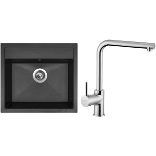 Set Sinks G23830 (dřez Solo 560 Granblack 30 + baterie Elka Chrom - lesklý)