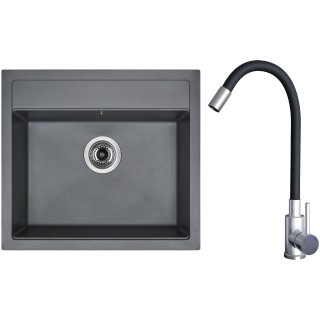 Set Sinks G21572 (dřez Solo 560 Titanium 72 + baterie Elasta Nerez/Černá)