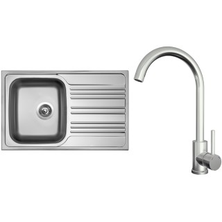 Set Sinks N134 (dřez Star 780 V 0,6 mm, matný + baterie Arco Celonerezová)