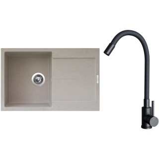 Set Sinks G25129 (dřez Ultima 790 Avena 29 + baterie Elasta Černá matná)