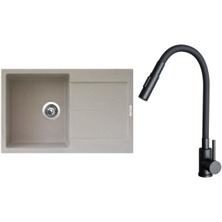 Set Sinks G25429 (dřez Ultima 790 Avena 29 + baterie Elasta S Černá matná)