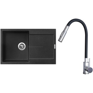 Set Sinks G25330 (dřez Ultima 790 Granblack 30 + baterie Elasta S Nerez/Černá)