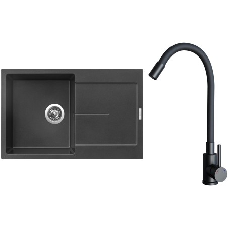 Set Sinks G25174 (dřez Ultima 790 Metalblack 74 + baterie Elasta Černá matná) Set Sinks G25174 (dřez Ultima 790 Metalblack 74 + baterie Elasta Černá matná)