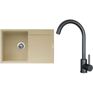 Set Sinks G25050 (dřez Ultima 790 Sahara 50 + baterie Arco Černá matná)