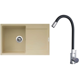 Set Sinks G21950 (dřez Ultima 790 Sahara 50 + baterie Elasta Nerez/Černá)