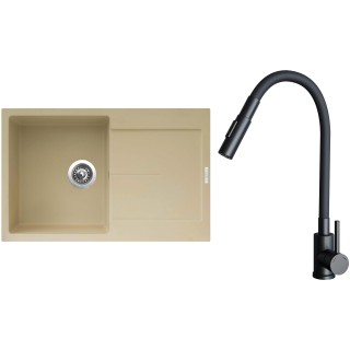 Set Sinks G25450 (dřez Ultima 790 Sahara 50 + baterie Elasta S Černá matná)