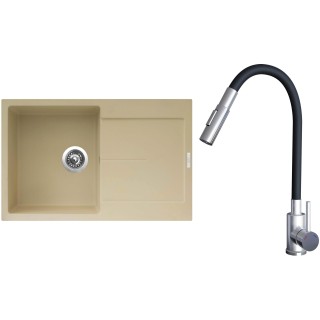 Set Sinks G25350 (dřez Ultima 790 Sahara 50 + baterie Elasta S Nerez/Černá)