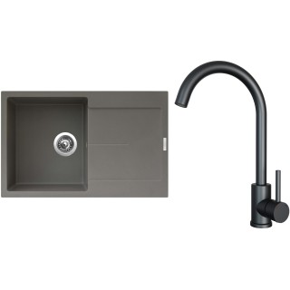 Set Sinks G25054 (dřez Ultima 790 Truffle 54 + baterie Arco Černá matná)