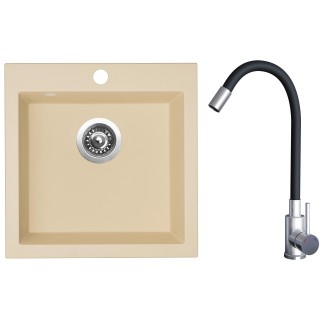 Set Sinks G20150 (dřez Viva 455 Sahara 50 + baterie Elasta Nerez/Černá)