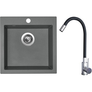 Set Sinks G20172 (dřez Viva 455 Titanium 72 + baterie Elasta Nerez/Černá)