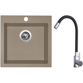 Set Sinks G20154 (dřez Viva 455 Truffle 54 + baterie Elasta Nerez/Černá)