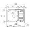 Kuchyňský dřez Sinks Okio 650 V 0,6 mm leštěný