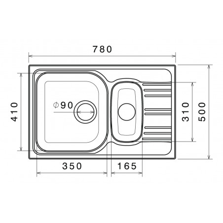 Kuchyňský dřez Sinks Star 780.1 V 0,6 mm, matný