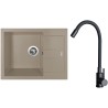 Set Sinks G26854 (dřez Amanda 650 Truffle 54 + baterie Elasta Černá matná)