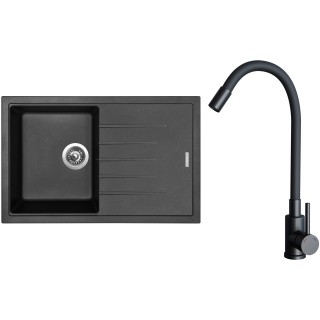 Set Sinks G29030 (dřez Best 780 Granblack 30 + baterie Elasta Černá matná)