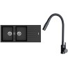 Set Sinks G33574 (dřez Perfecto 1160 DUO Metalblack 74 + baterie Elasta S Černá matná)