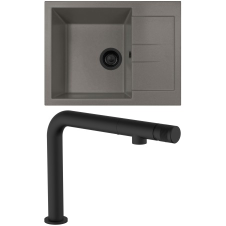 Set Sinks G270N3 (dřez Amanda 650 NANO BL Nanotruffle N3 + baterie Comforta Nanoblack N6)
