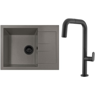 Set Sinks G271N3 (dřez Amanda 650 NANO BL Nanotruffle N3 + baterie Eva P Nanoblack N6)