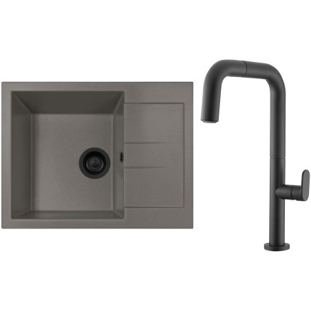 Set Sinks G271N3 (dřez Amanda 650 NANO BL Nanotruffle N3 + baterie Eva P Nanoblack N6)