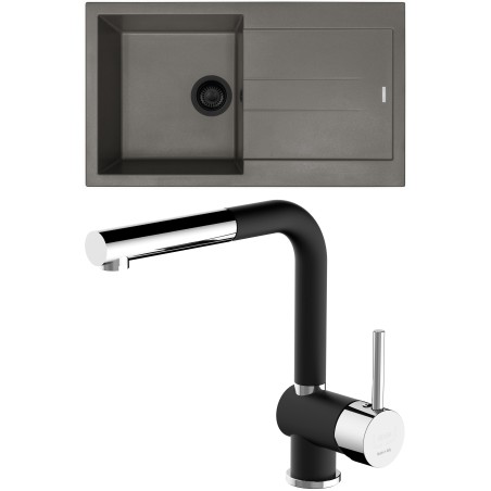 Set Sinks G282N3 (dřez Amanda 860 NANO BL Nanotruffle N3 + baterie Mix 3 P Nanoblack N6)