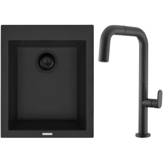 Set Sinks G301N6 (dřez Cube 410 NANO BL Nanoblack N6 + baterie Eva P Nanoblack N6)
