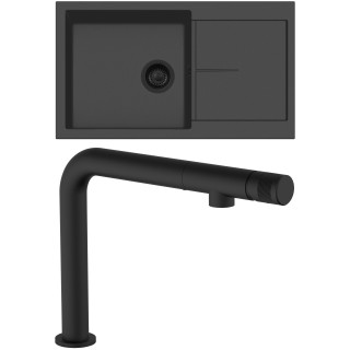 Set Sinks G322N6 (dřez Infinity 860 NANO BL Nanoblack N6 + baterie Comforta Nanoblack N6)