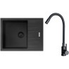 Set Sinks G24526BL (dřez Perfecto 650 BL Pureblack 26 + baterie Elasta Černá matná)
